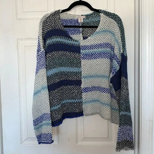 Sincerely Jules Blue Crop Knit Sweater Size L
